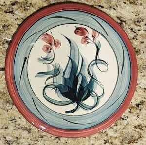 Vintage Gail Pittman Ceramic Grapevine Hand-Painted & Signed 1992 Trivet